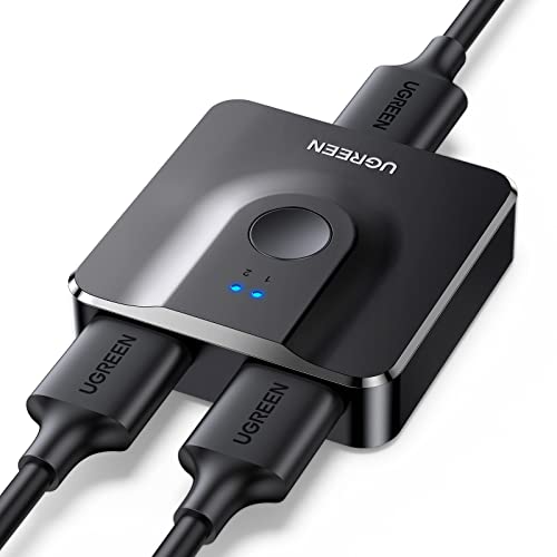 UGREEN HDMI Switch Bidirectional 2 Entradas 1 Salida,Ladron 4K 60Hz 1 Entrada 2 Salidas, HDMI Conmutador 4K 1080P 3D Compatible con PS4/PS5, Xbox, BLU-Ray, TV Box, HDTV, Pantalla del Proyector
